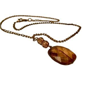 Earthy Brown Boho Festival Pendant Long Necklace